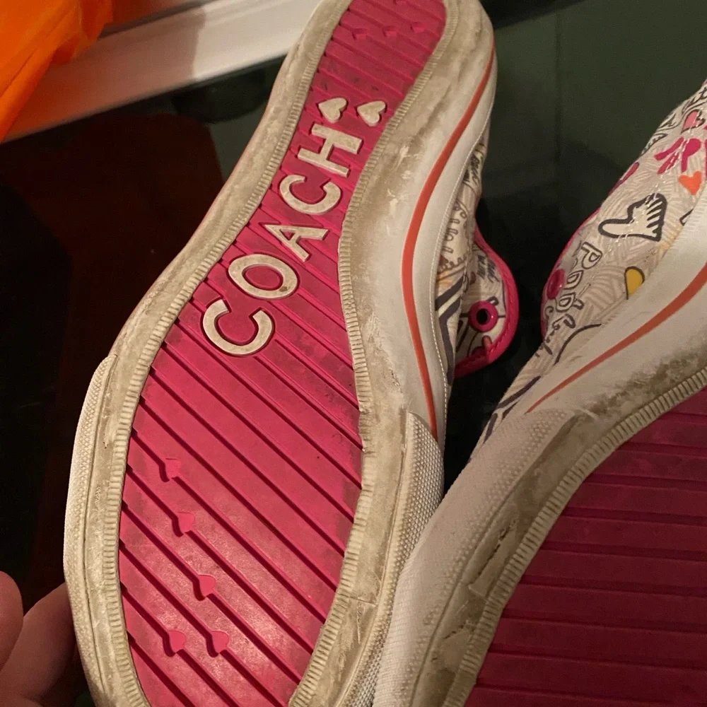 Coach Poppy Bev Sneakers Tennis Shoes Graphic Slides Sz 9 Women’s Ladies - Picture 8 of 10